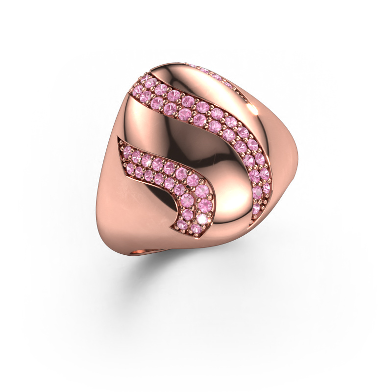 Image of Ring Vilma 585 rose gold Pink sapphire 1.2 mm