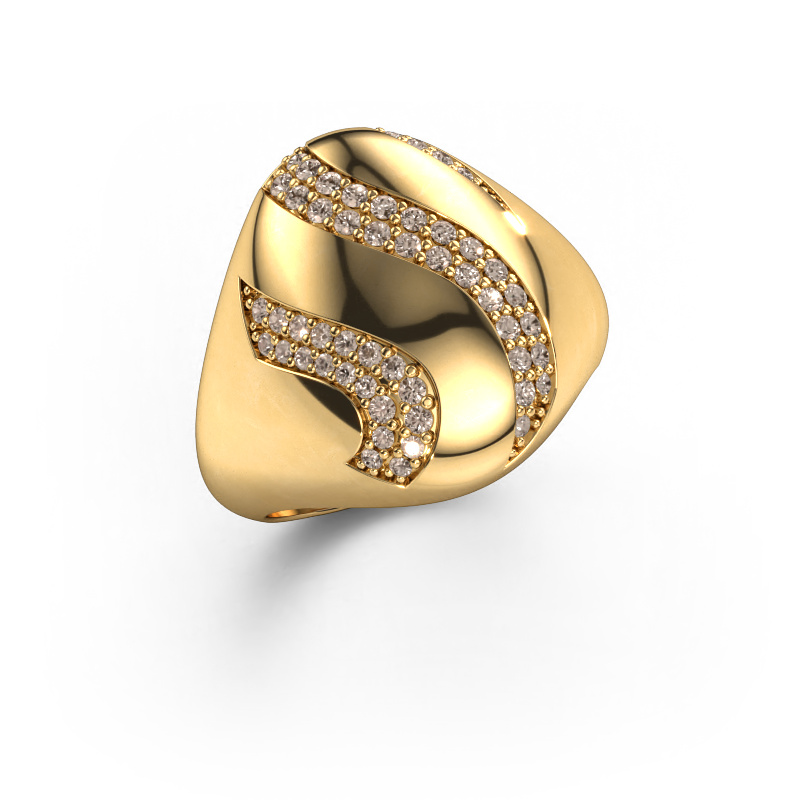 Bild von Ring Vilma 585 Gold Braun Diamant 0.333 crt