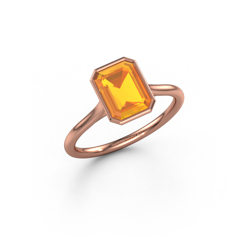 Bild von Verlobungsring Lavon EME 585 Roségold Citrin 8x6 mm