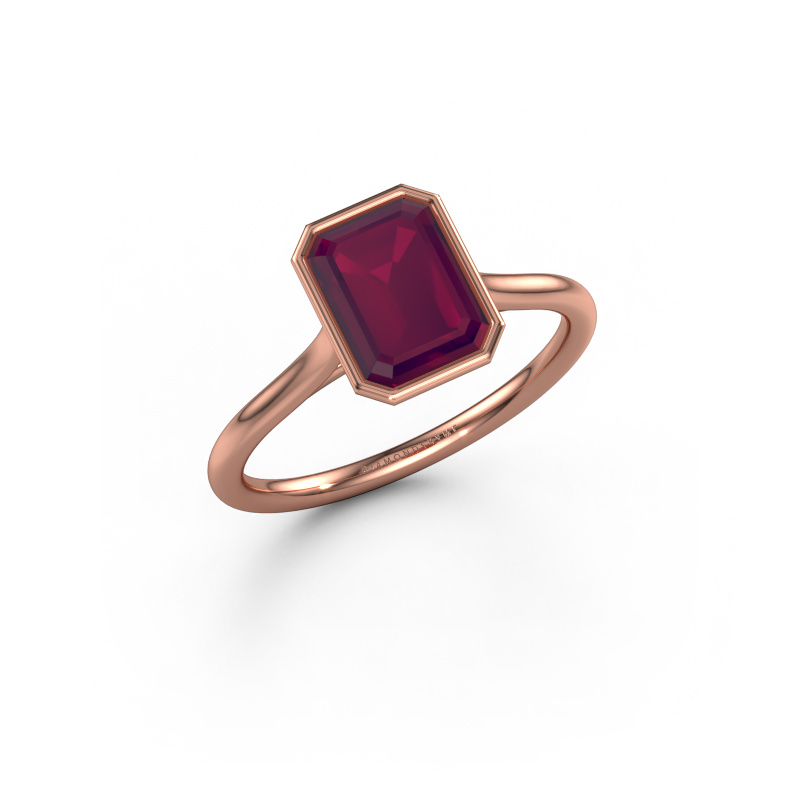 Image of Engagement ring Lavon EME 585 rose gold Rhodolite 8x6 mm