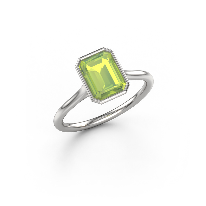 Image of Engagement ring Lavon EME 950 platinum Peridot 8x6 mm