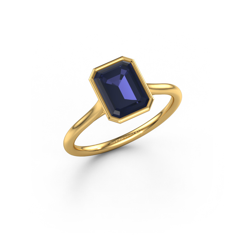 Bild von Verlobungsring Lavon EME 585 Gold Saphir 8x6 mm