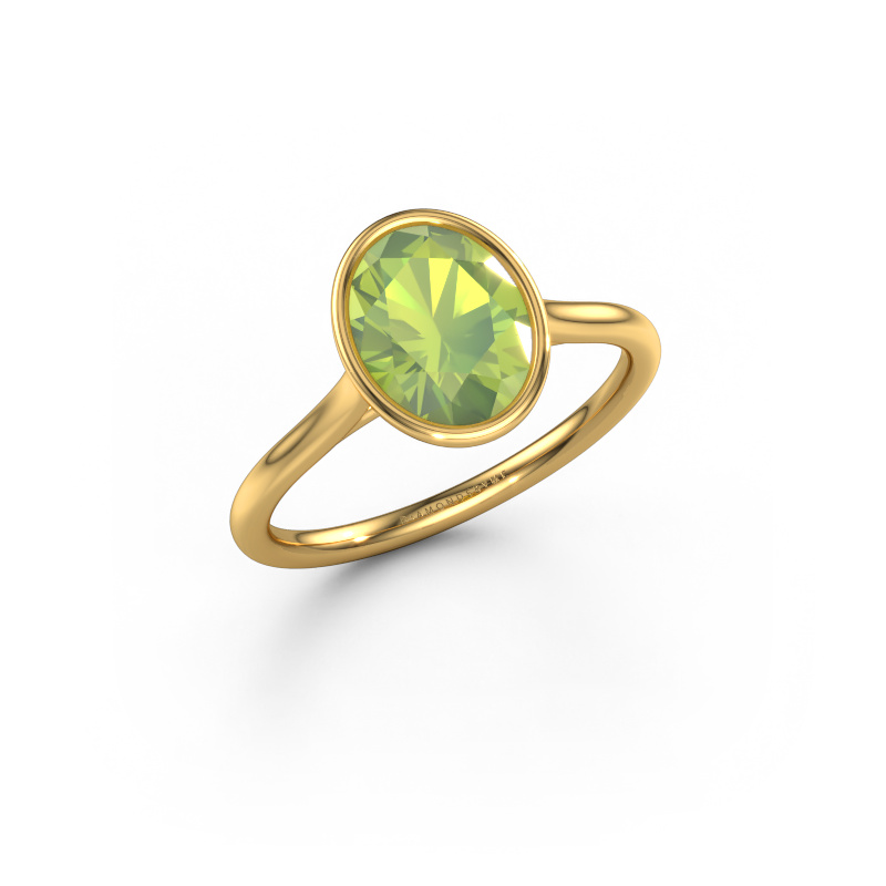 Image of Engagement ring Lavon OVL 585 gold Peridot 9x7 mm