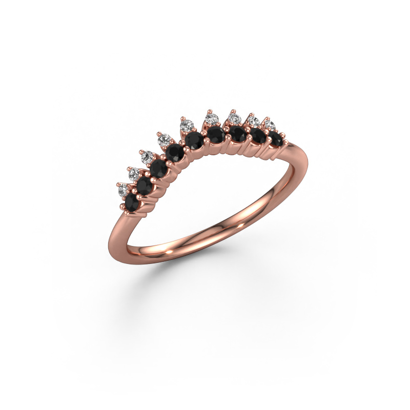 Image of Stackable ring Vivian A 585 rose gold Black diamond 0.284 crt