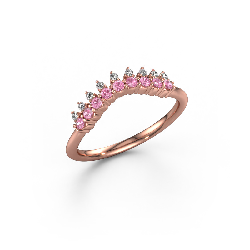 Image of Stackable ring Vivian A 585 rose gold Pink sapphire 1.7 mm