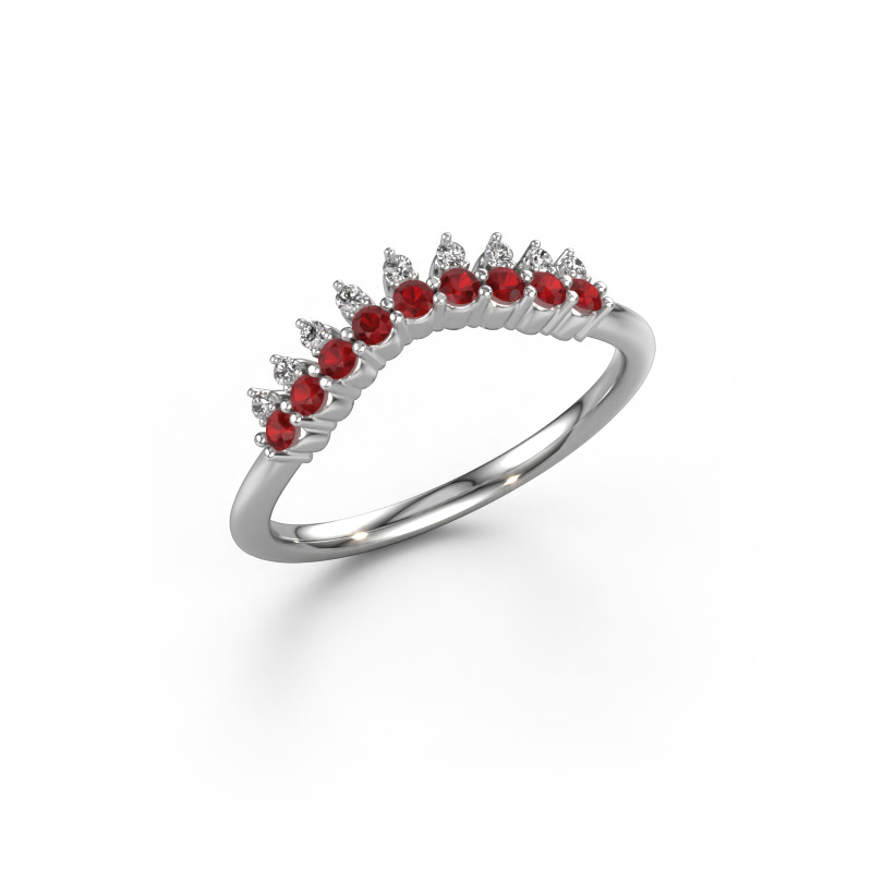 Image of Stackable ring Vivian A 585 white gold Ruby 1.7 mm