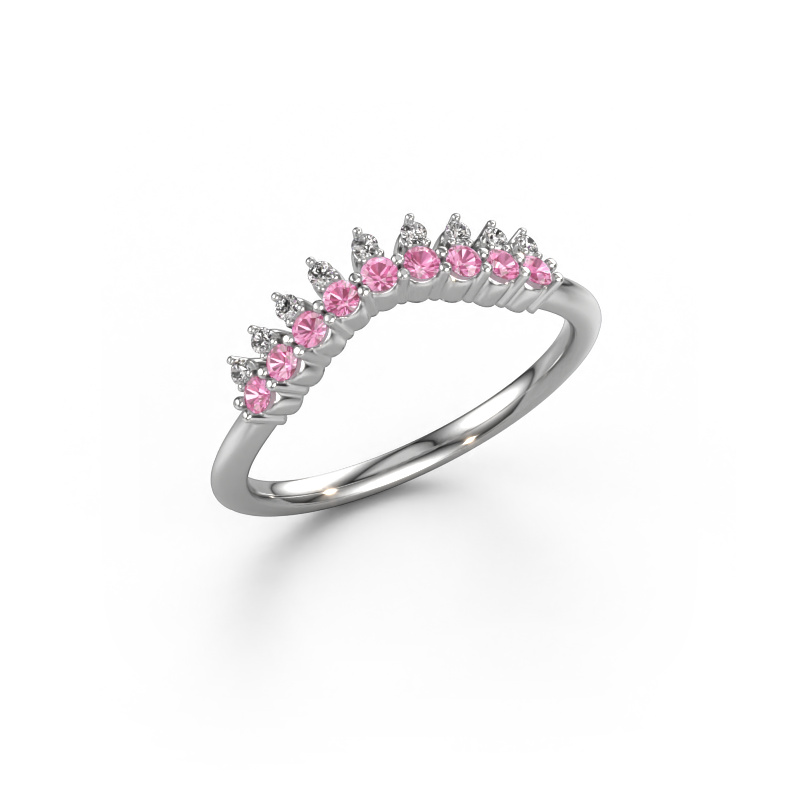 Image of Stackable ring Vivian A 585 white gold Pink sapphire 1.7 mm