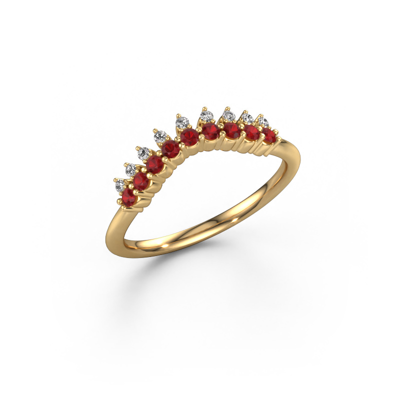 Image of Stackable ring Vivian A 585 gold Ruby 1.7 mm