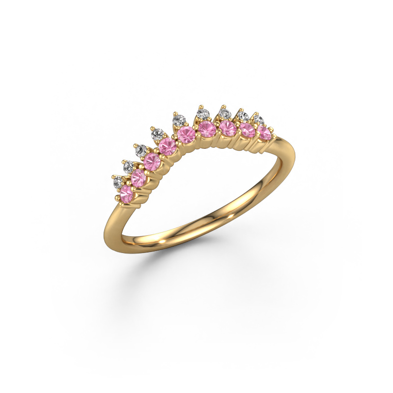 Image of Stackable ring Vivian A 585 gold Pink sapphire 1.7 mm
