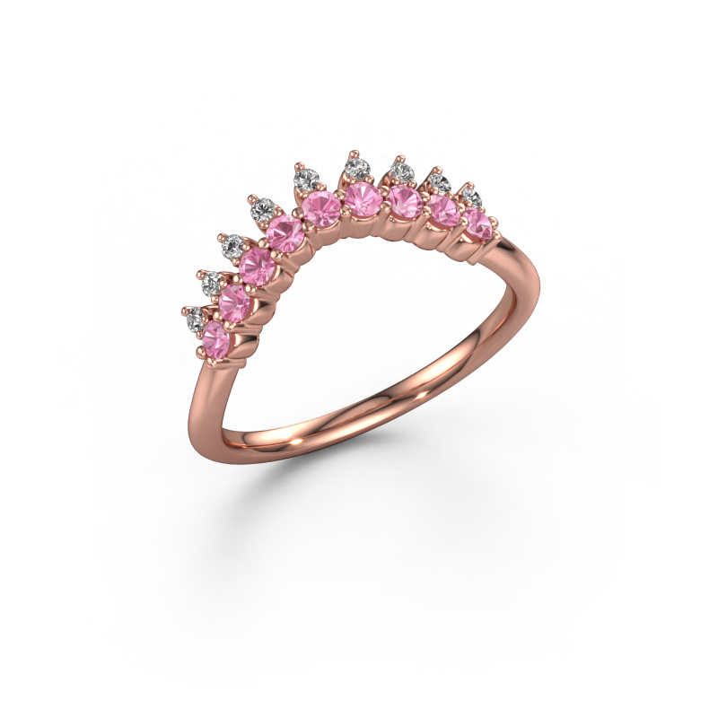 Image de Bague superposable Vivian B 585 or rose Saphir rose 2 mm