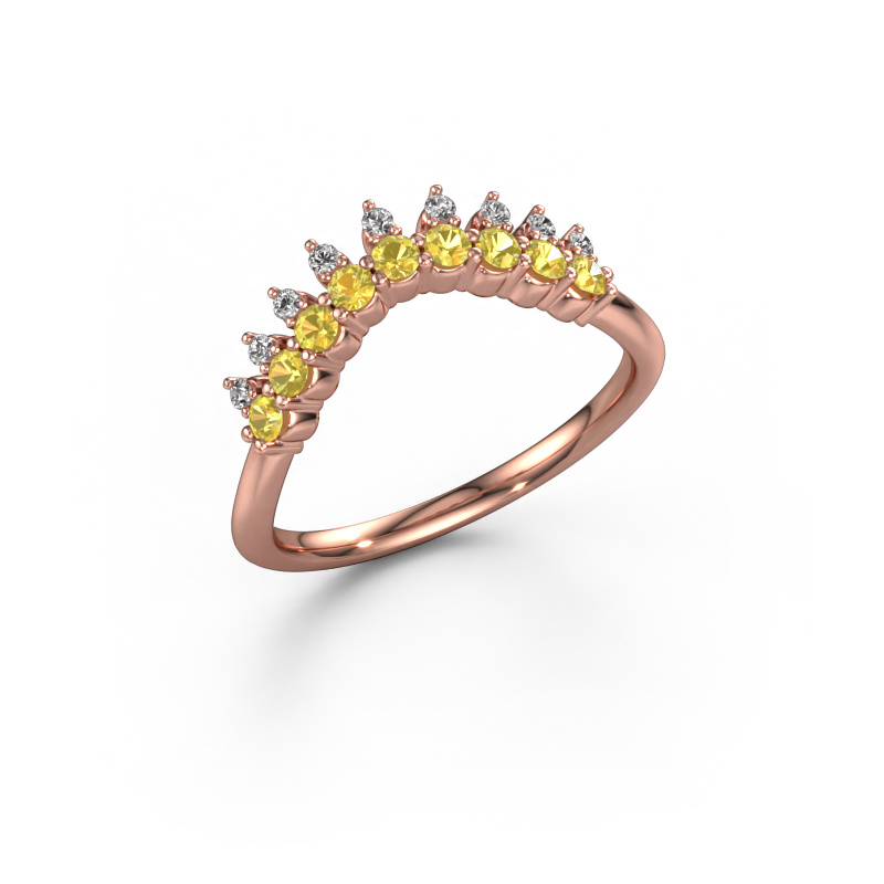 Image of Stackable ring Vivian B 585 rose gold Yellow sapphire 2 mm