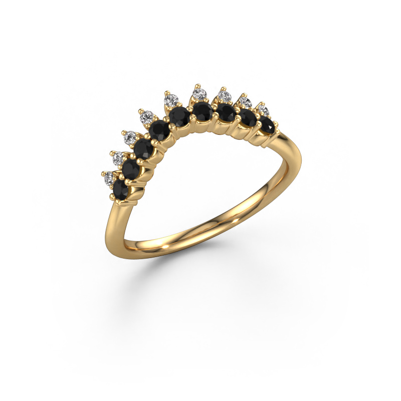 Image de Bague superposable Vivian B 585 or jaune Diamant noir 0.414 crt