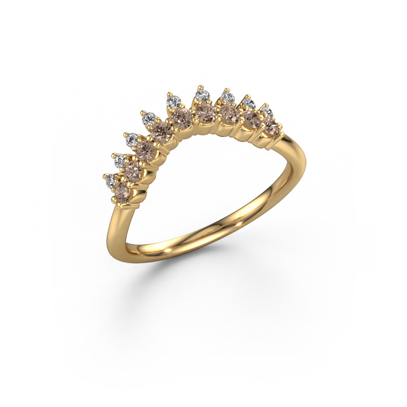 Image of Stackable ring Vivian B 585 gold Brown diamond 0.36 crt