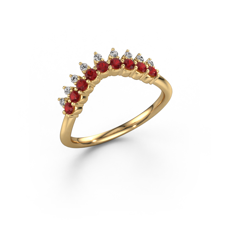 Image of Stackable ring Vivian B 585 gold Ruby 2 mm