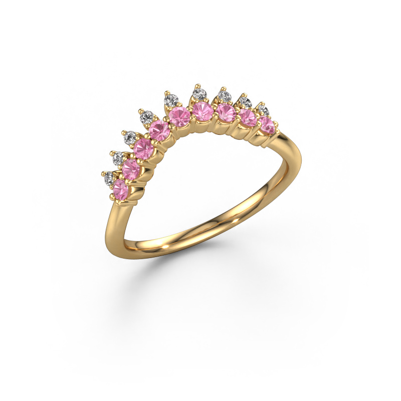 Image of Stackable ring Vivian B 585 gold Pink sapphire 2 mm