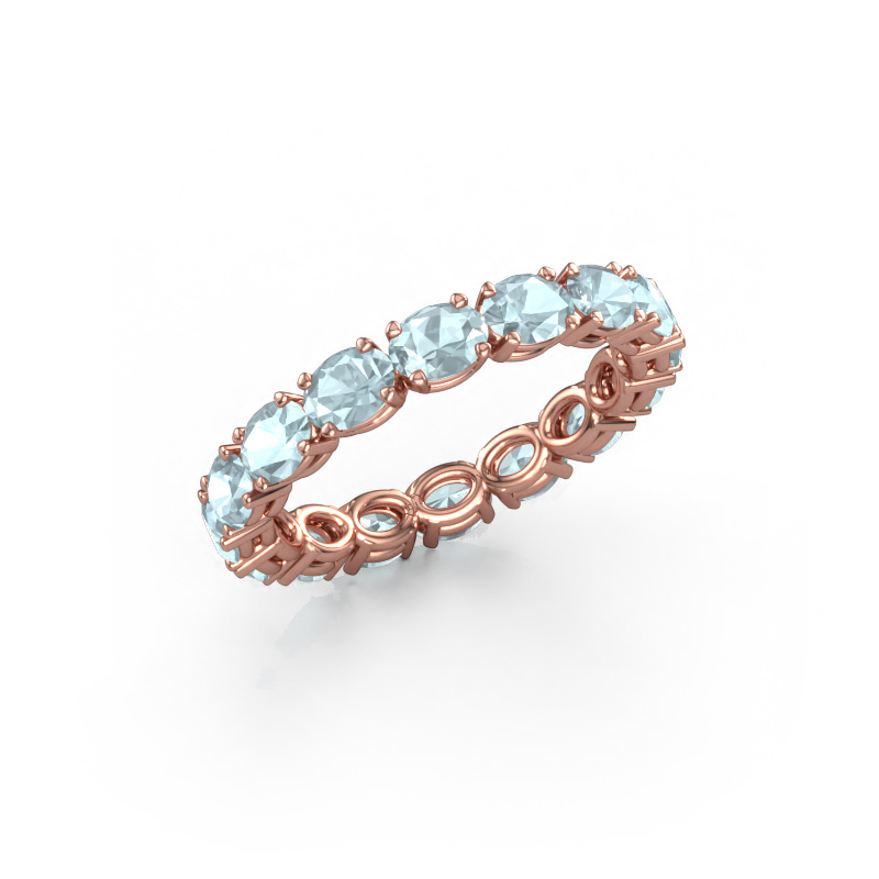 Image of Ring Vivienne OVL 4x3 585 rose gold Aquamarine 4x3 mm