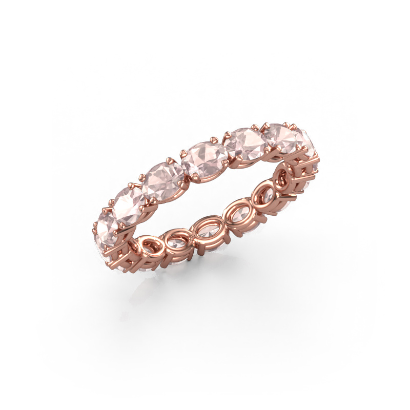 Image of Ring Vivienne OVL 4x3 585 rose gold Morganite champagne 4x3 mm