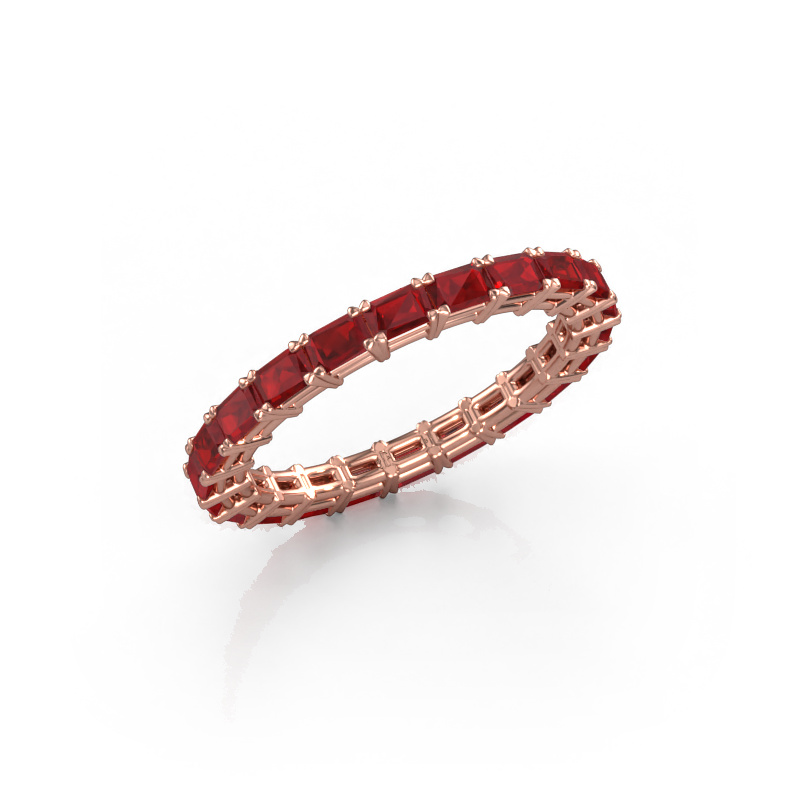 Image of Stackable ring Vivienne EME 3x2 585 rose gold Ruby 3x2 mm