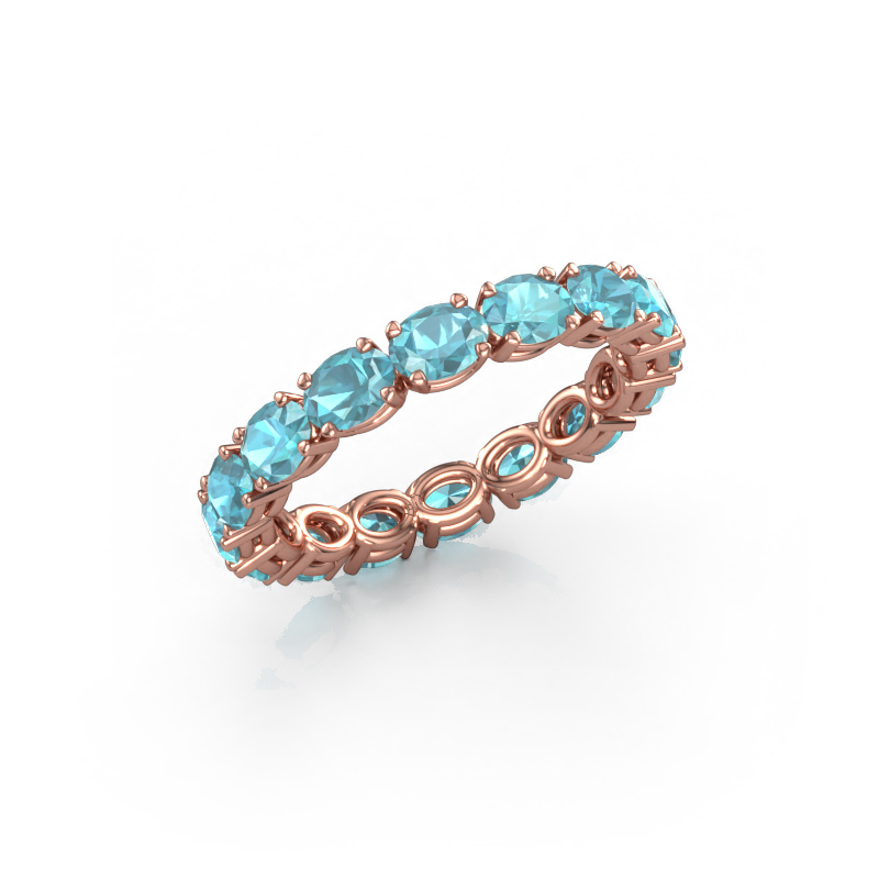 Bild von Ring Vivienne OVL 4x3 585 Roségold Blau Topas 4x3 mm