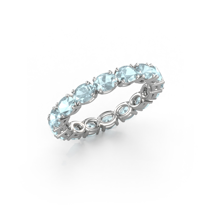 Image of Ring Vivienne OVL 4x3 585 white gold Aquamarine 4x3 mm