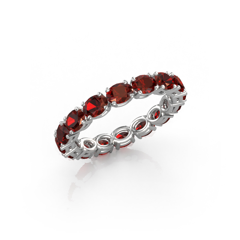 Image of Ring Vivienne OVL 4x3 585 white gold Garnet 4x3 mm