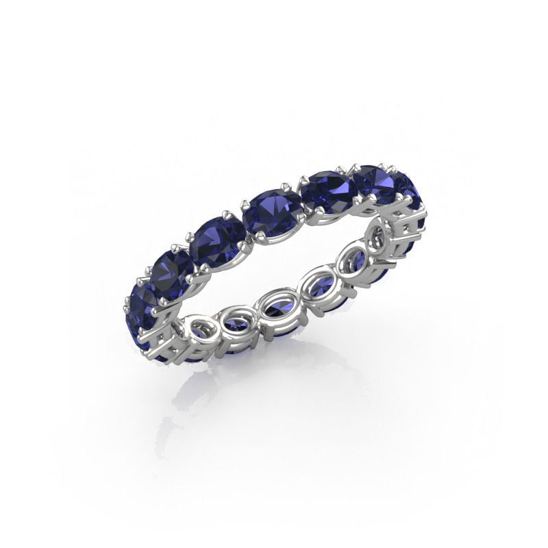 Image of Ring Vivienne OVL 4x3 585 white gold Sapphire 4x3 mm