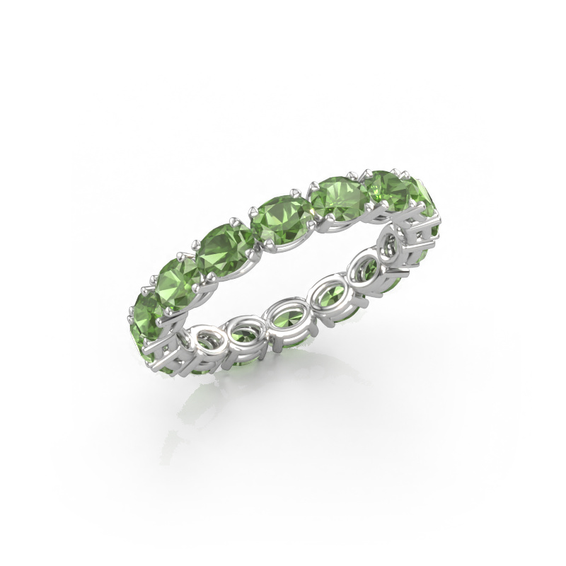 Immagine di Anello Vivienne OVL 4x3 585 oro bianco Tormalina verde 4x3 mm
