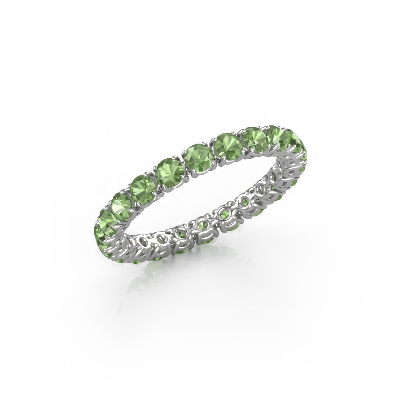 Image of Ring Vivienne 2.7 585 white gold Tourmaline green 2.7 mm
