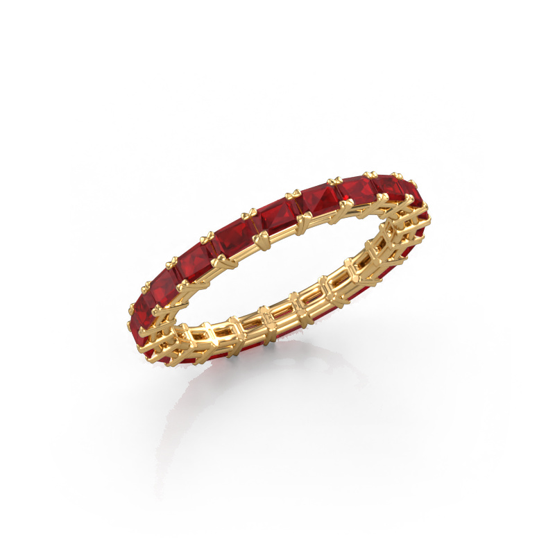 Image of Stackable ring Vivienne EME 3x2 585 gold Ruby 3x2 mm