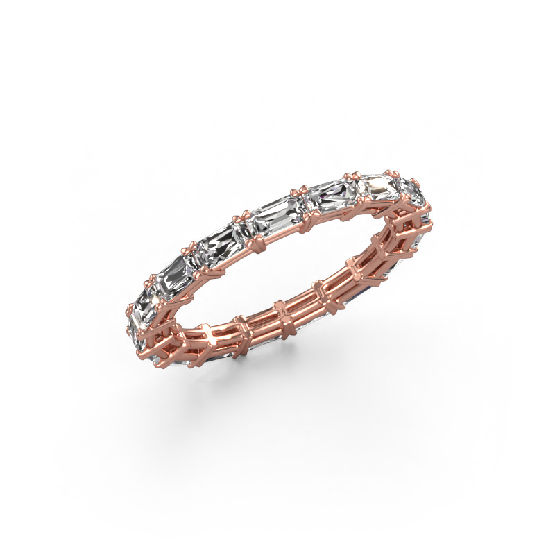Image of Stackable ring Vivienne EME 4x2 585 rose gold Lab-grown diamond 2.55 crt
