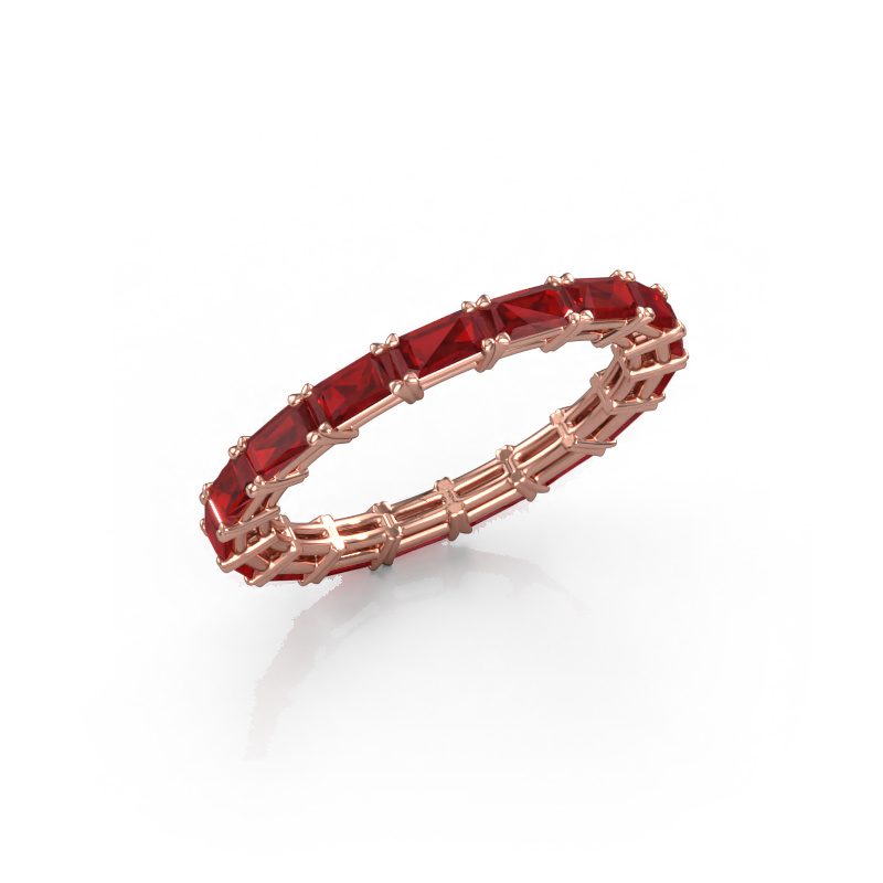 Image of Stackable ring Vivienne EME 4x2 585 rose gold Ruby 4x2 mm