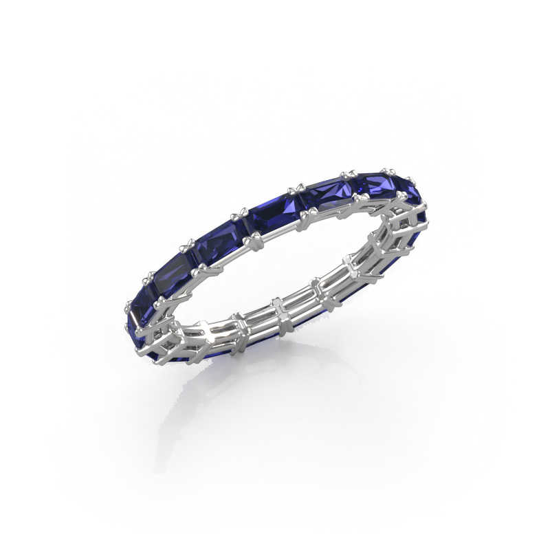 Image of Stackable ring Vivienne EME 4x2 585 white gold Sapphire 4x2 mm