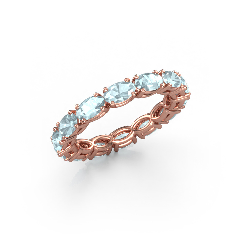 Image of Ring Vivienne OVL 5x3 585 rose gold Aquamarine 5x3 mm