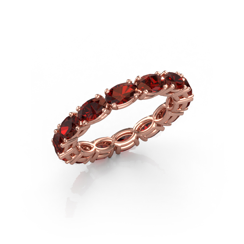 Image of Ring Vivienne OVL 5x3 585 rose gold Garnet 5x3 mm