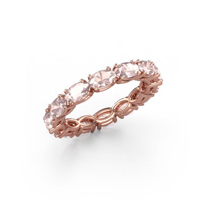 Image of Ring Vivienne OVL 5x3 585 rose gold Morganite champagne 5x3 mm