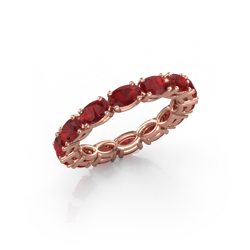Image of Ring Vivienne OVL 5x3 585 rose gold Ruby 5x3 mm