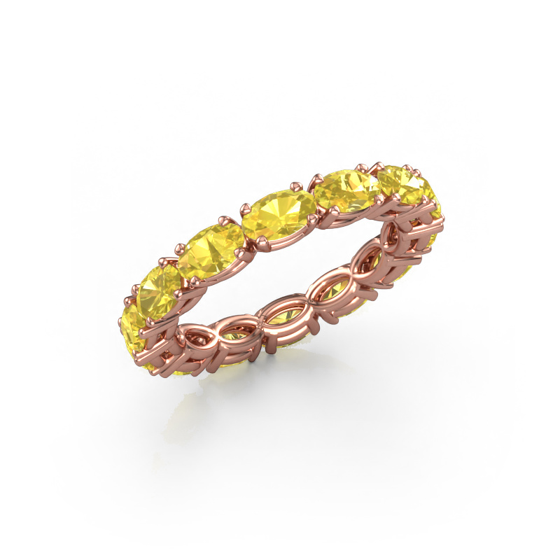 Image de Bague Vivienne OVL 5x3 585 or rose Saphir jaune 5x3 mm
