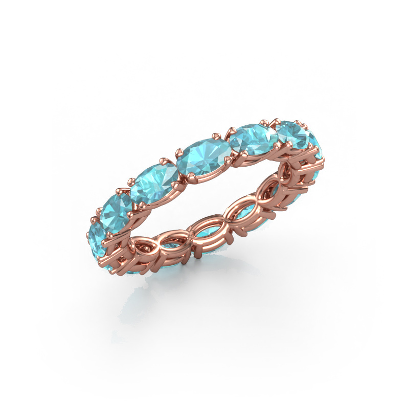 Image of Ring Vivienne OVL 5x3 585 rose gold Blue topaz 5x3 mm