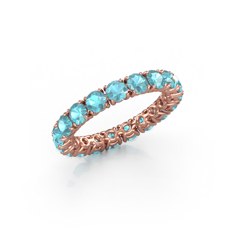 Image of Stackable ring Vivienne 3.4 585 rose gold Blue topaz 3.4 mm