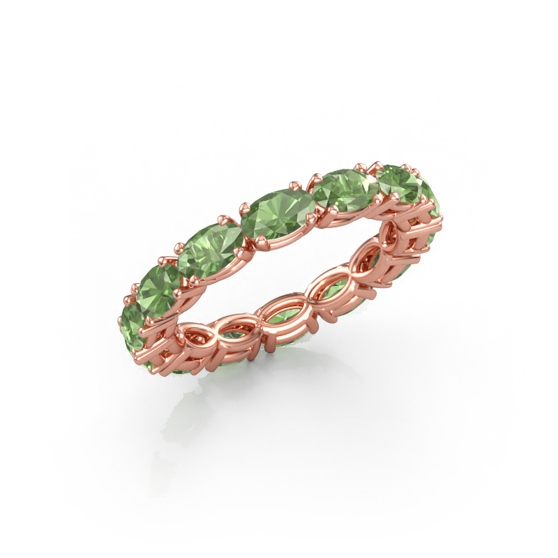 Immagine di Anello Vivienne OVL 5x3 585 oro rosa Tormalina verde 5x3 mm