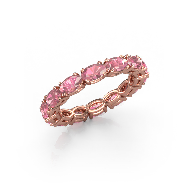 Image de Bague Vivienne OVL 5x3 585 or rose Rose tourmaline 5x3 mm