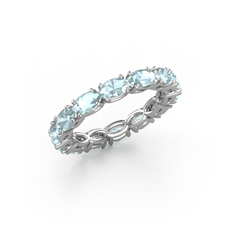 Image of Ring Vivienne OVL 5x3 585 white gold Aquamarine 5x3 mm