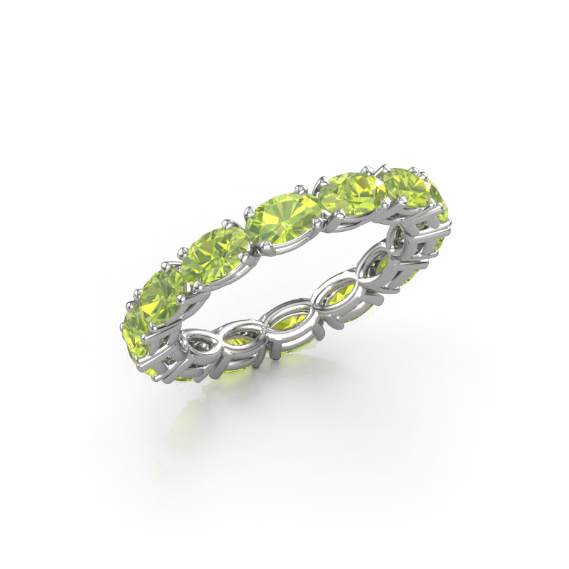 Image of Ring Vivienne OVL 5x3 585 white gold Peridot 5x3 mm