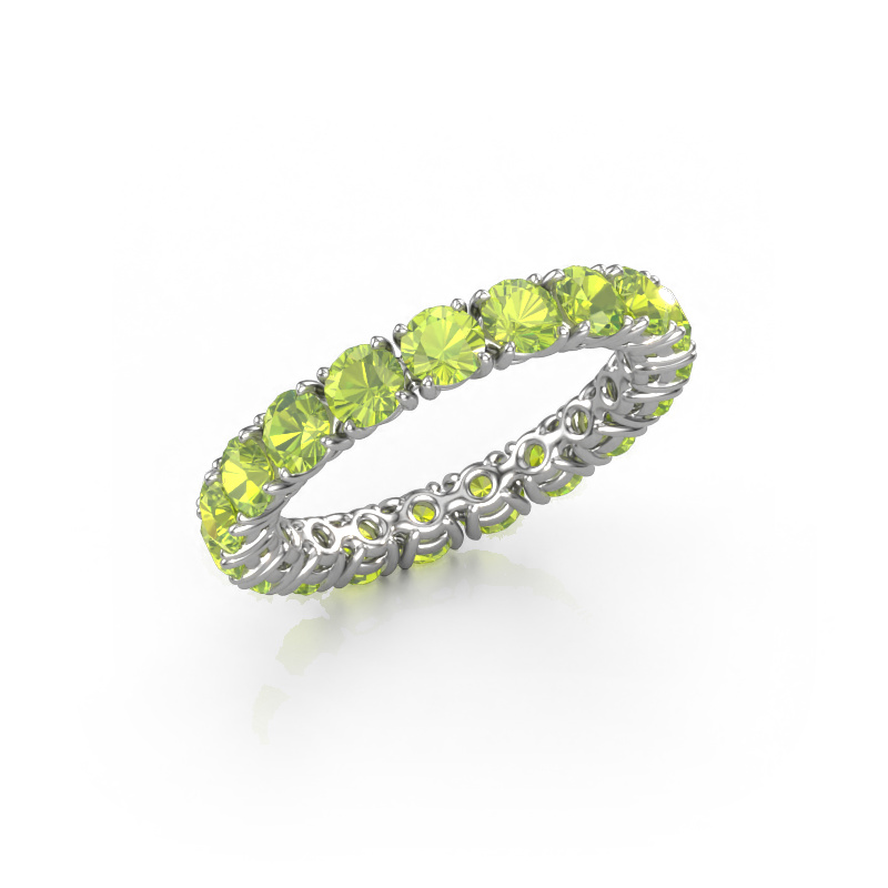Image of Stackable ring Vivienne 3.4 585 white gold Peridot 3.4 mm