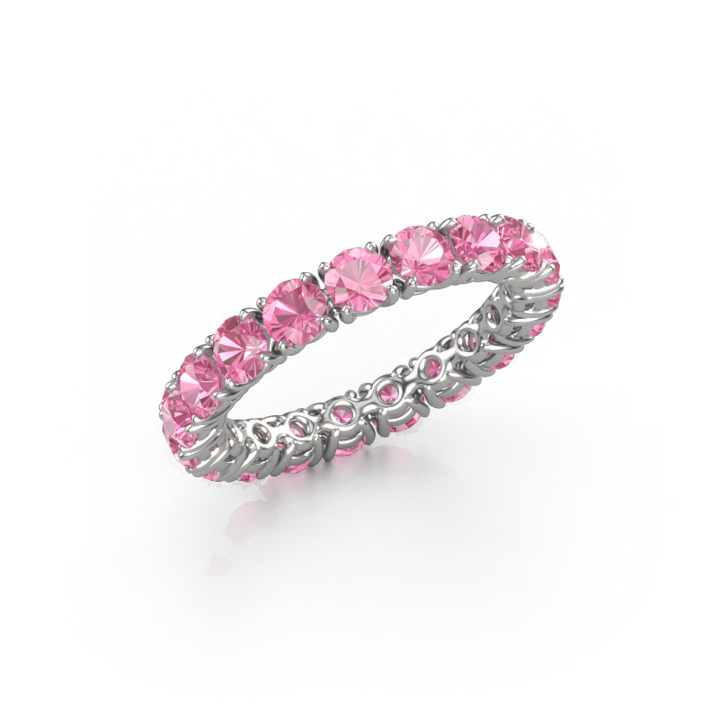 Image of Stackable ring Vivienne 3.4 585 white gold Pink sapphire 3.4 mm