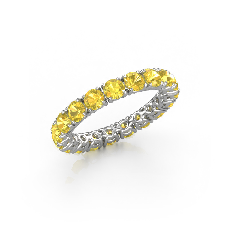 Image of Stackable ring Vivienne 3.4 585 white gold Yellow sapphire 3.4 mm