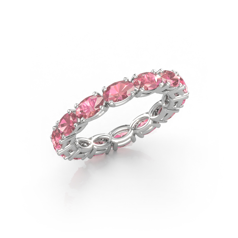 Immagine di Anello Vivienne OVL 5x3 585 oro bianco Tormalina rosa 5x3 mm