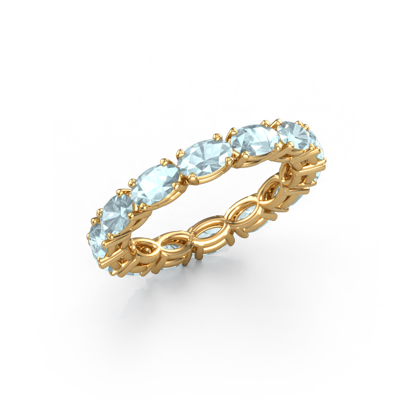 Image of Ring Vivienne OVL 5x3 585 gold Aquamarine 5x3 mm