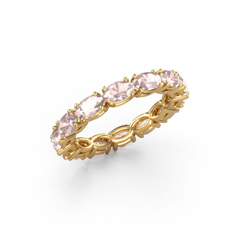 Image of Ring Vivienne OVL 5x3 585 gold Morganite champagne 5x3 mm