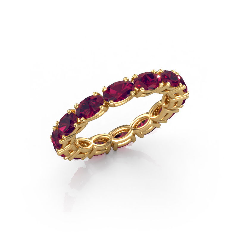 Image of Ring Vivienne OVL 5x3 585 gold Rhodolite 5x3 mm